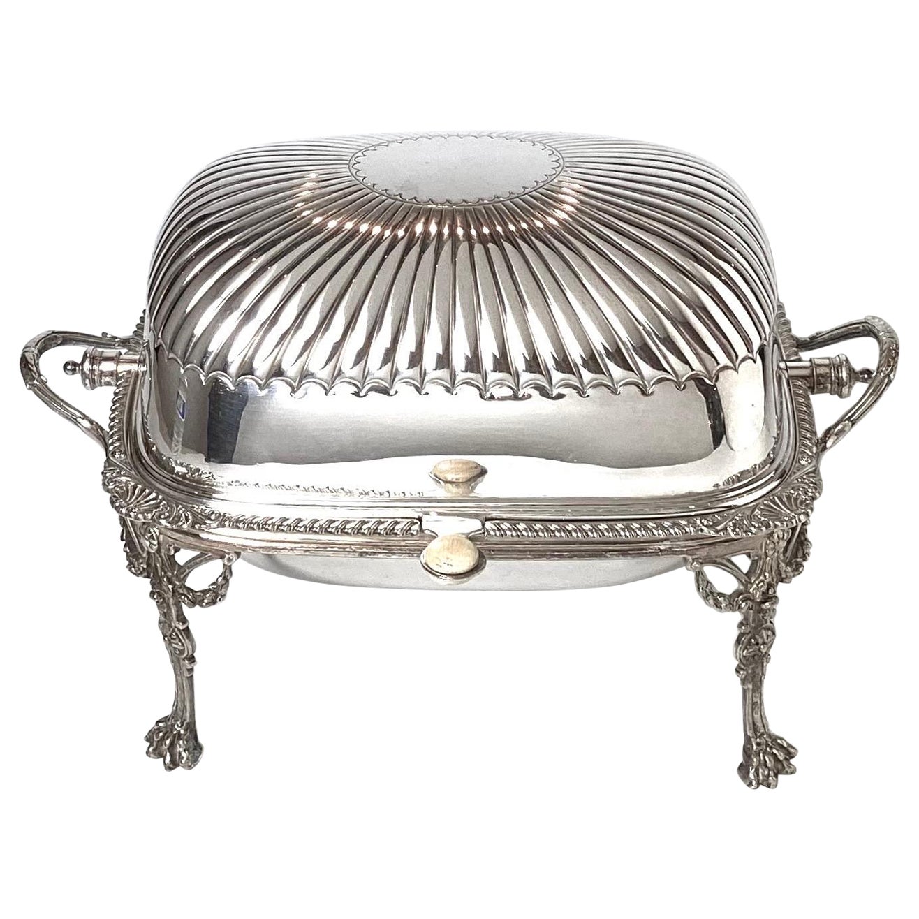 And English Domed Top Entrée Server Silver Plate 