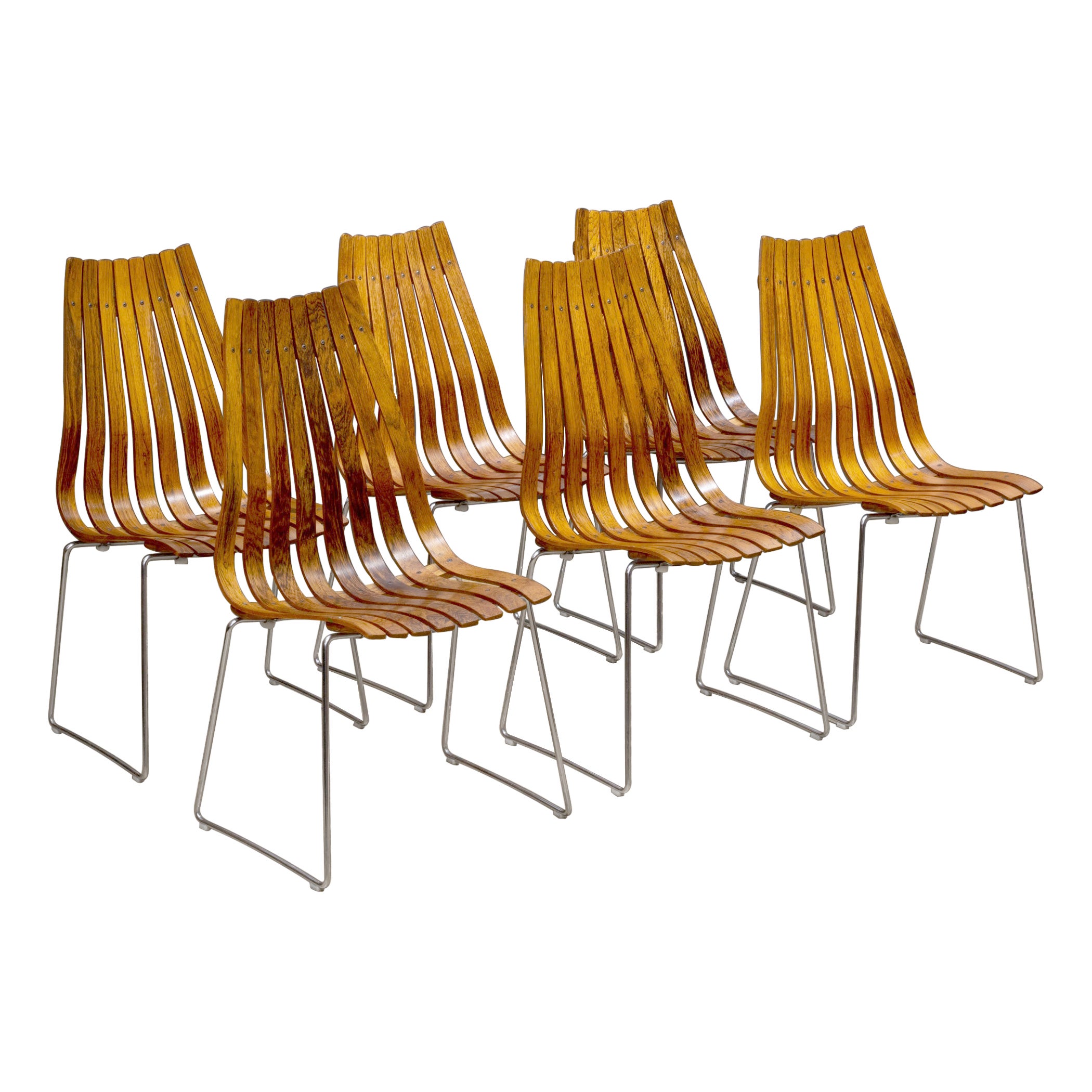 Mid-Century Hans Brattrud or Hove Mobler "Scandia Rosewood Dining Chairs, C.1950