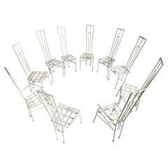 Set of 10 Garden Chairs, France, 1950