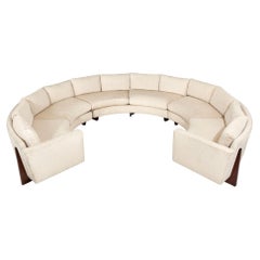 Used Milo Baughman Cicular Sectional with Walnut Legs