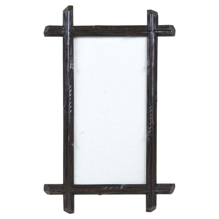 Black Forest Rustic Photo Frame with Original Glass Plate, Austria
