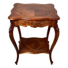 Early 20th Century Hand Carved French Style Walnut Stand