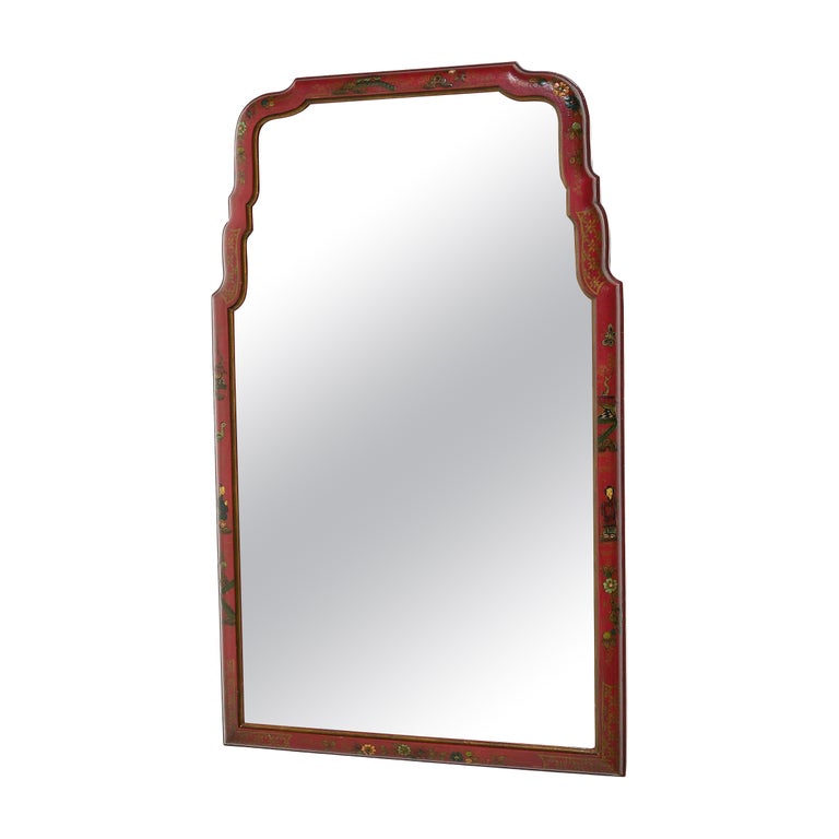 Chinoiserie Style Painted Wall Mirror For Sale at 1stDibs