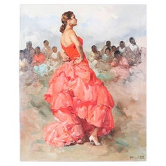 Vintage Oil on Canvas Spanish Dancer