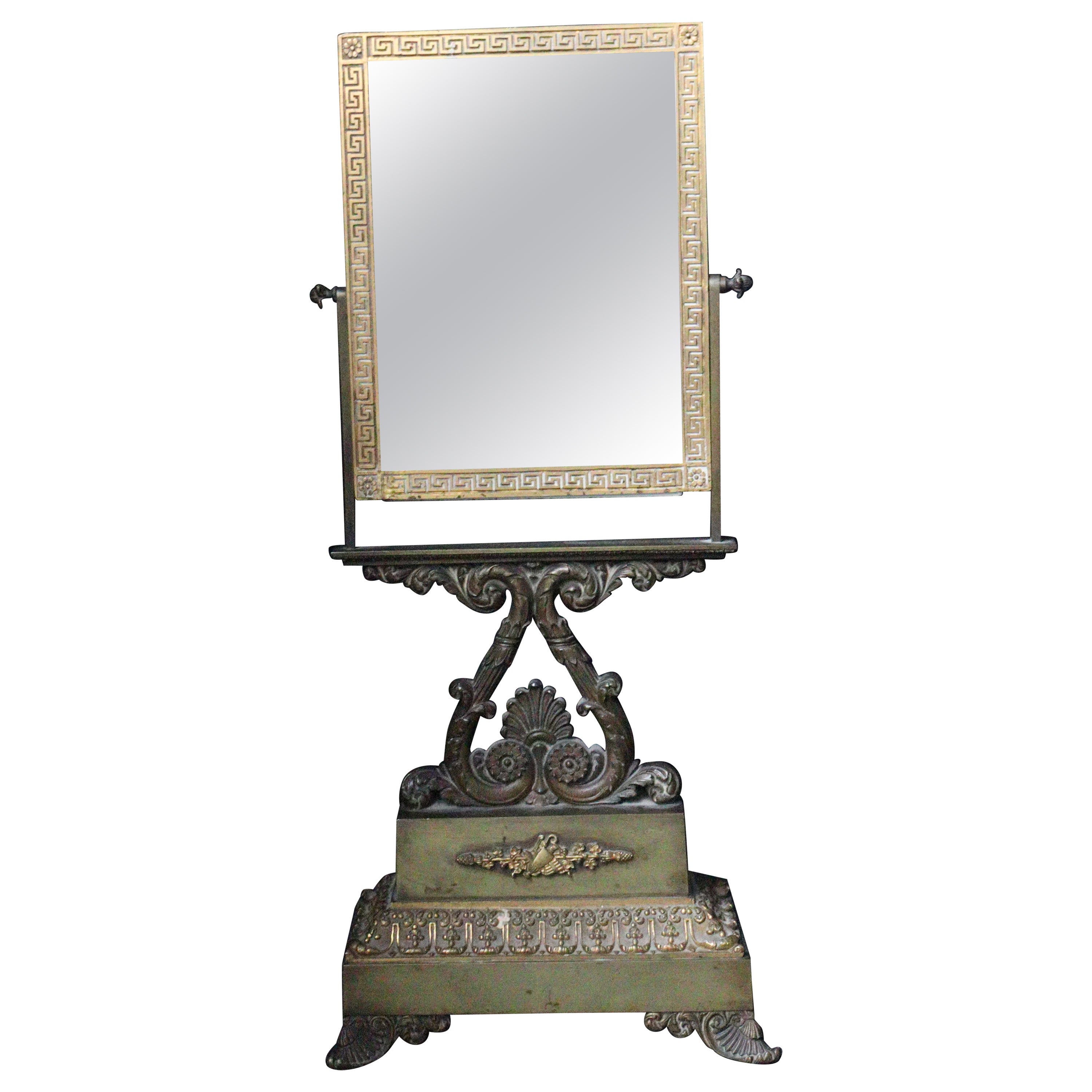 Miroir psychdlique de restauration franais du XIXe sicle en coiffeuse