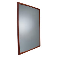 Large Aksel Kjersgaard Rectangular Teak Wall Mirror, Denmark, 1960s