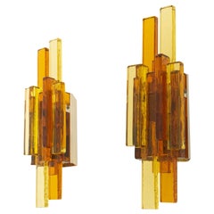 Pair of glass wall lamps by Svend Aage Holm Sørensen, 1960s