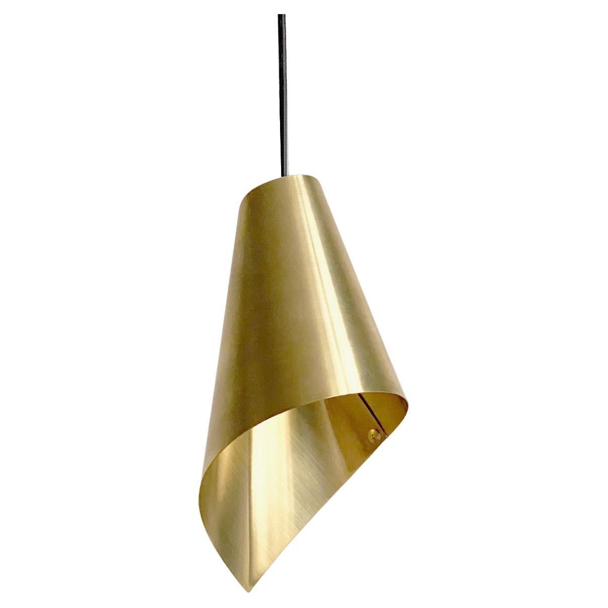 ARC MAXI Asymmetric Pendant Light in Brushed Brass Made in the UK For Sale