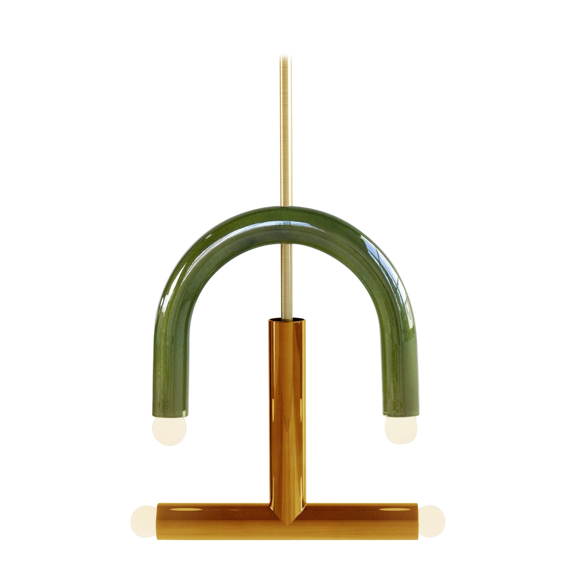 Lampe suspendue TRN C3 de Pani Jurek, laiton vert et ocre