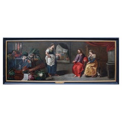 17th Century Christ in the house of Martha and Mary Circle of Frans Francken I