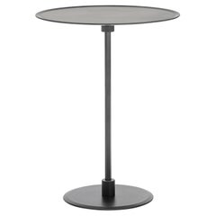Acerbis Large Gong Side Table in Matt Painted Gunmetal Top with Frame