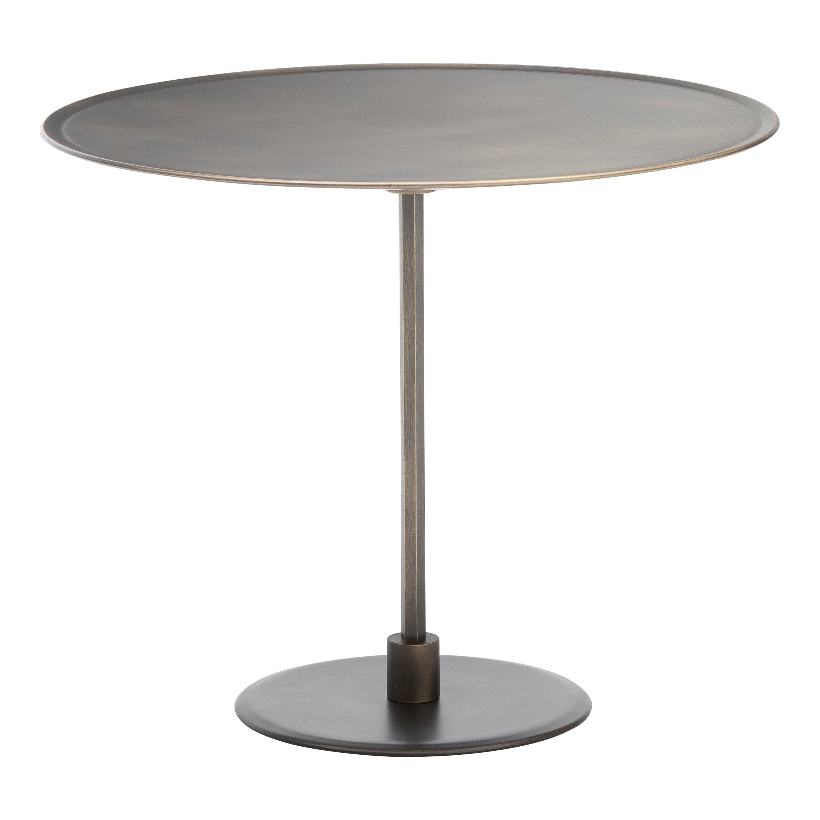 Acerbis Small Gong Side Table in Matt Painted Orbital Bronze Top with Frame For Sale