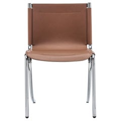 Acerbis Jot Chair in Natural Saddle Seat with Chrome Frame by Giotto Stoppino