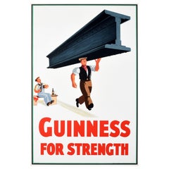 Original Vintage Advertising Poster Guinness For Strength Gilroy Girder Design