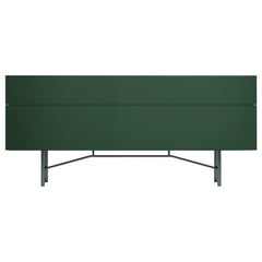 Acerbis Small Grand Buffet Sideboard in Matt Lacquered Dark Green & Grey Frame