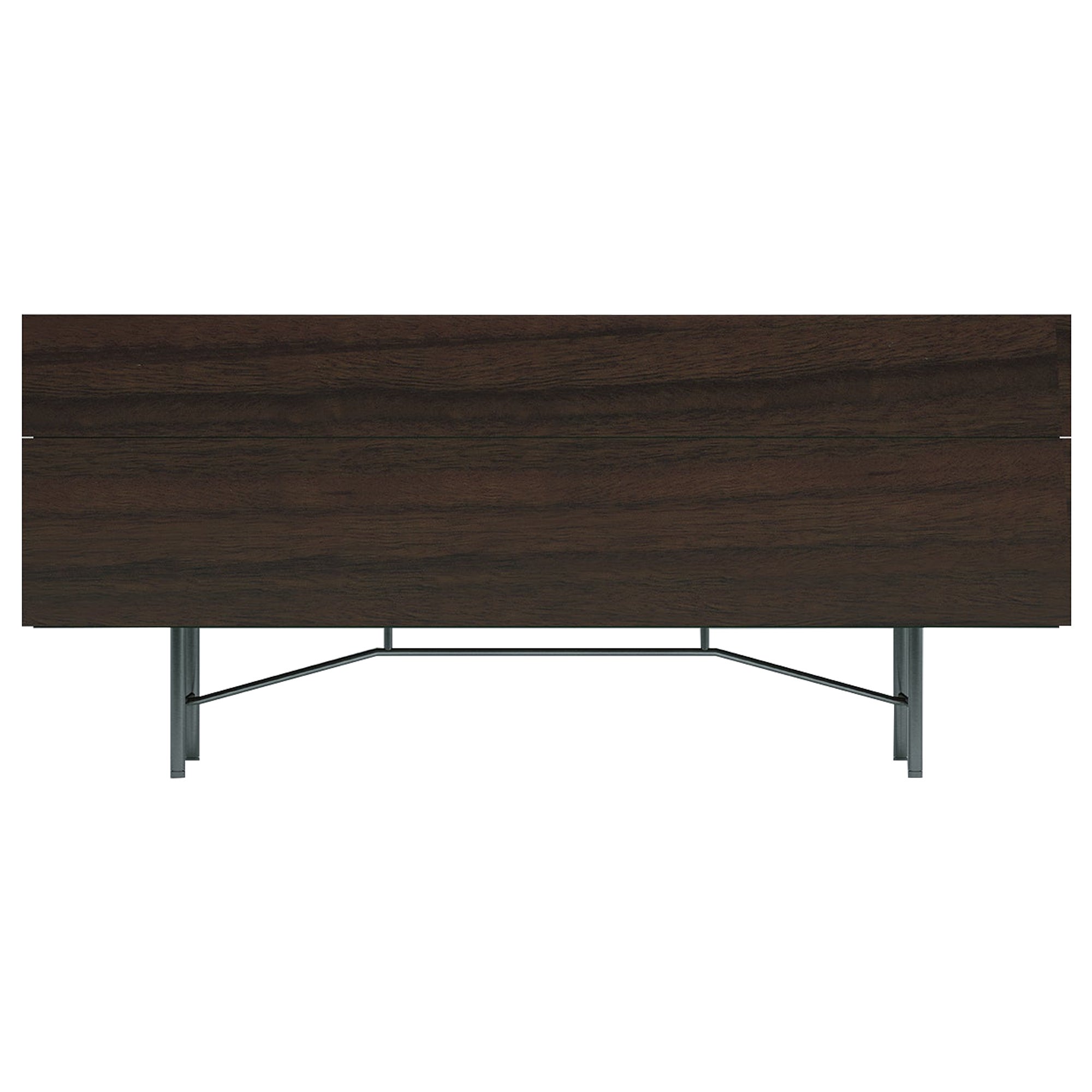 Acerbis Small Grand Buffet Sideboard aus schwarzem Eukalyptus mit grauem Rahmen