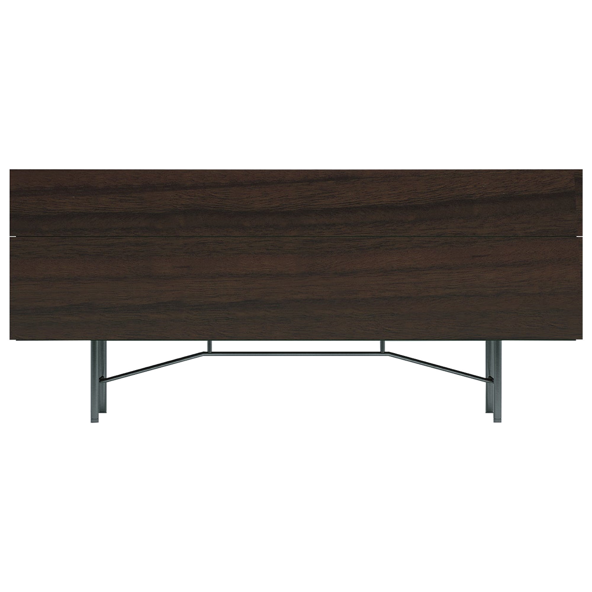 Acerbis Large Grand Buffet Sideboard in Black Eucalyptus with Grey Frame For Sale