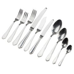 60-Piece Set Silver Plated Flatware for 6 Persons Made by Christofle France