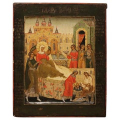 "Nativity of the Virgin" Icon, Russia, 19th Century