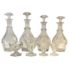 52 Piece Set of Baccarat Crystal Stemware and Decanters, Model Bourbon
