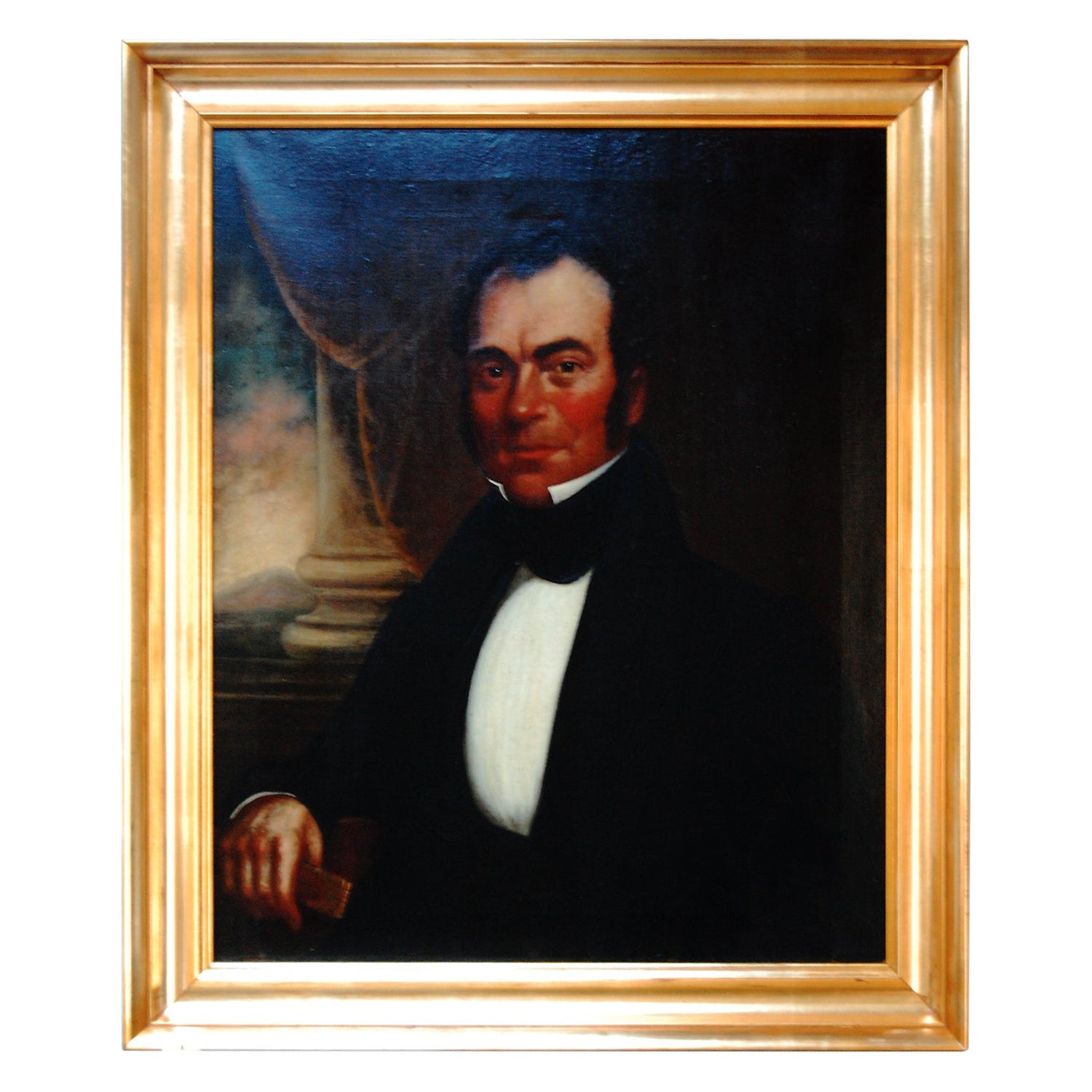 American 19th Century Original Oil on Canvas Portrait of Edward W. Blaisdell For Sale