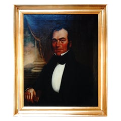American 19th Century Original Oil on Canvas Portrait of Edward W. Blaisdell