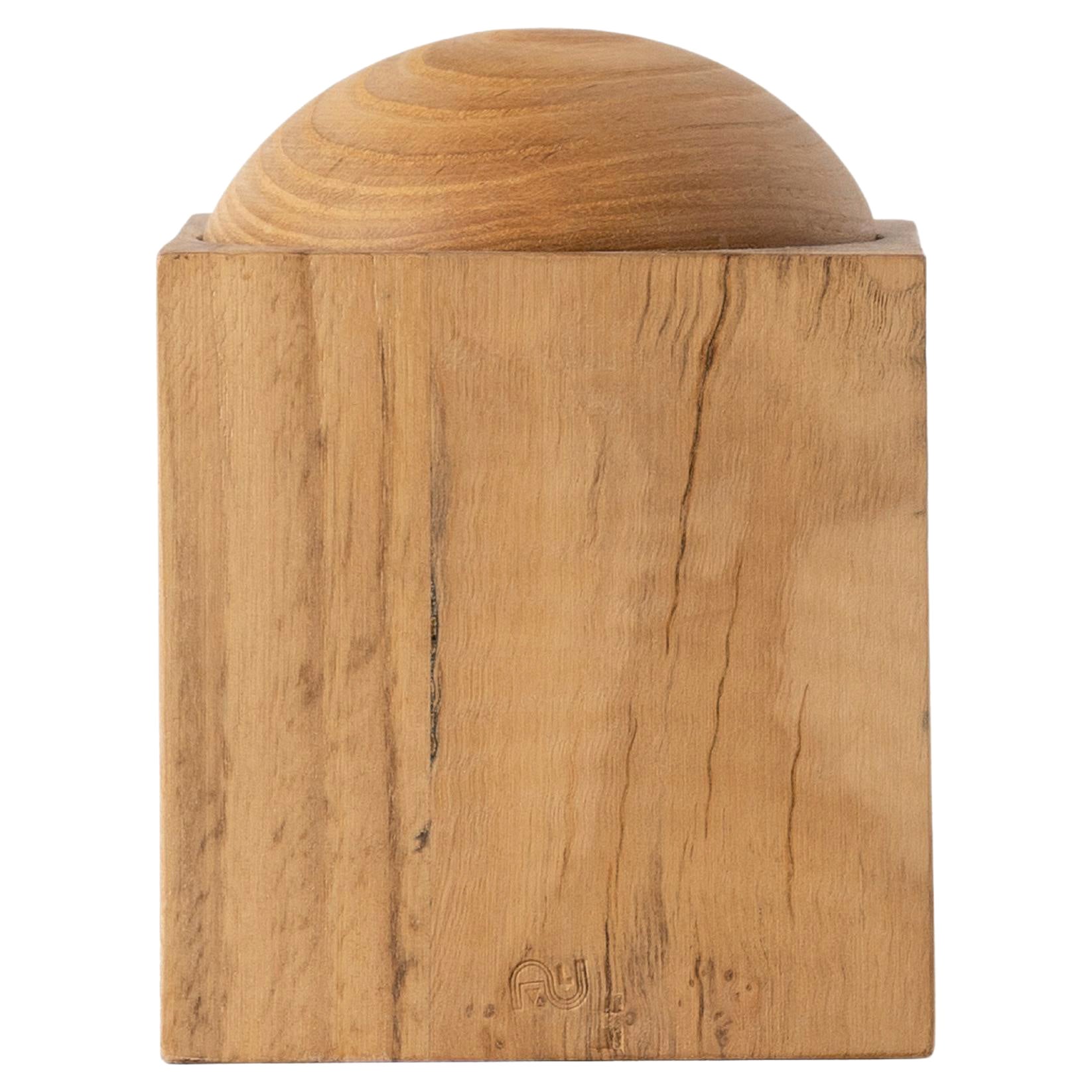 Contemporary Modern, Bebek Chestnut Wood Single-Compartment Box For Sale