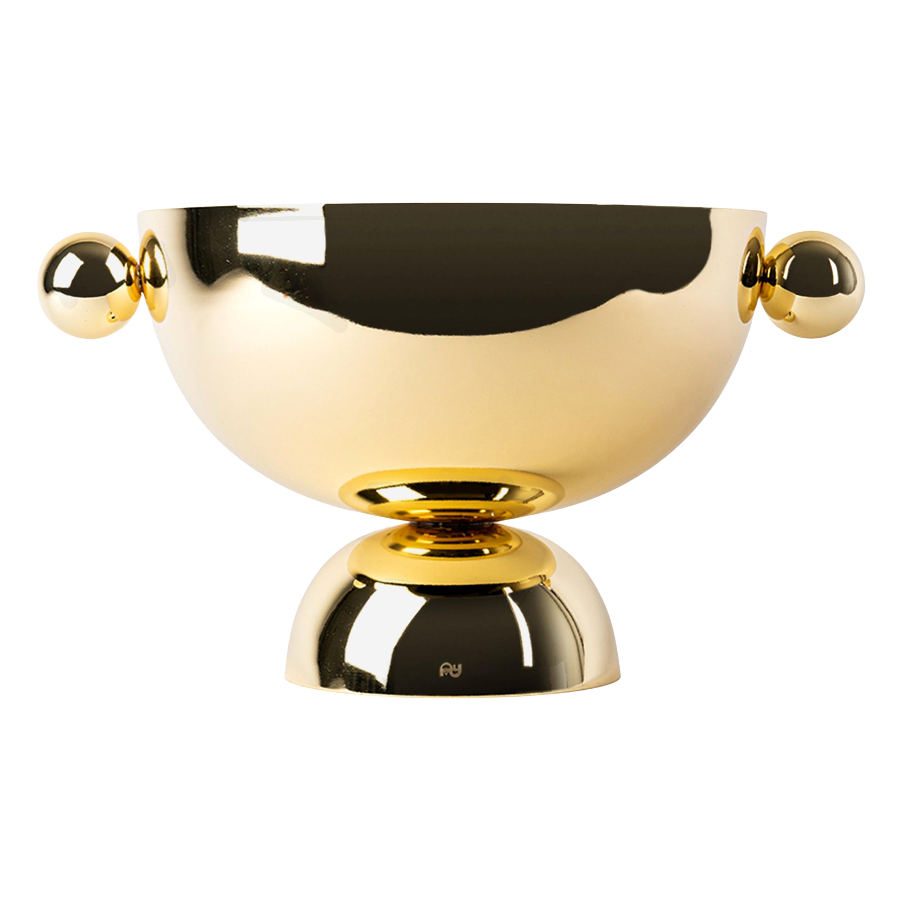 Contemporary Modern, Kubbe Champagne Bucket, Varnished Brass For Sale