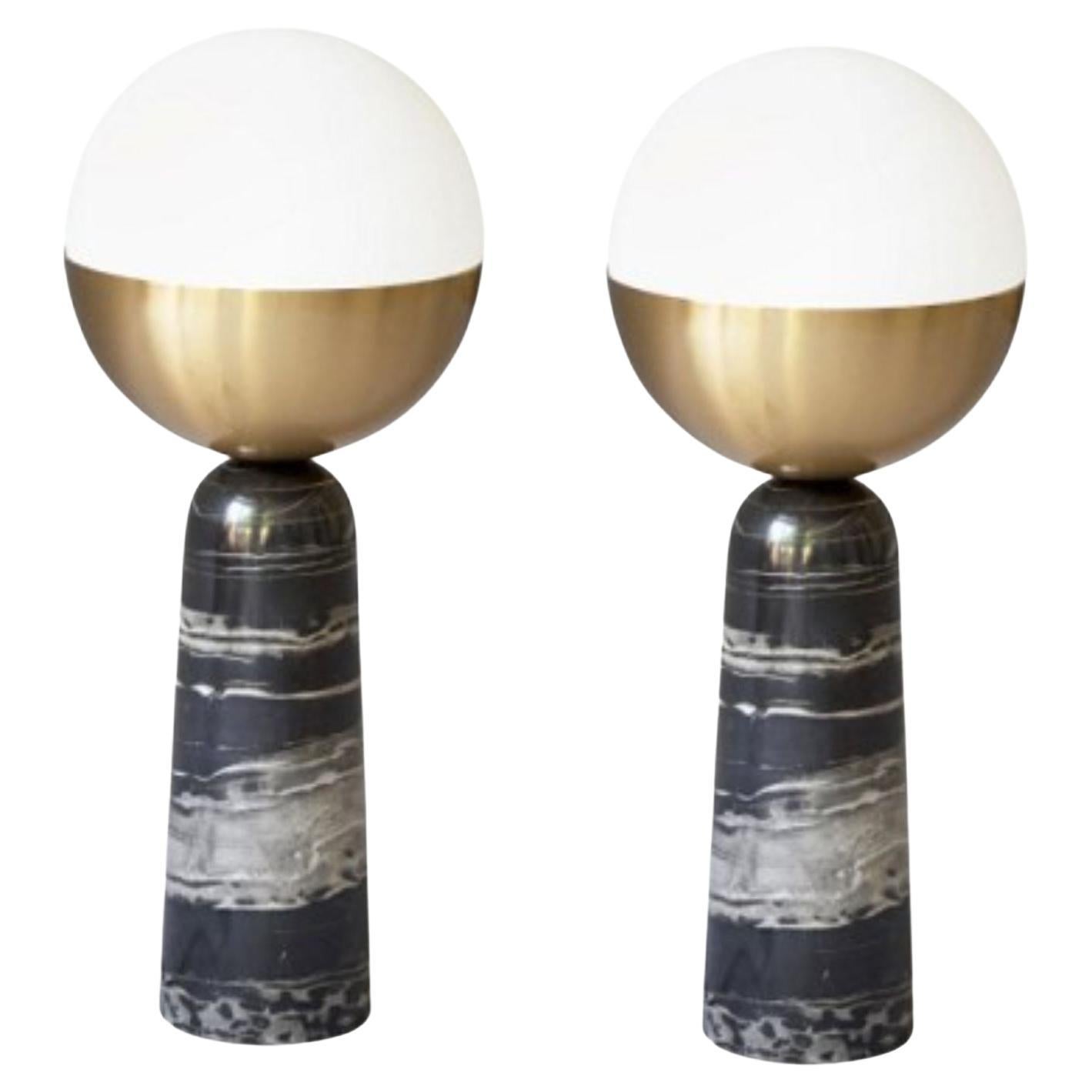 Brass "Globe" Table Lamp, Square in Circle For Sale at 1stDibs