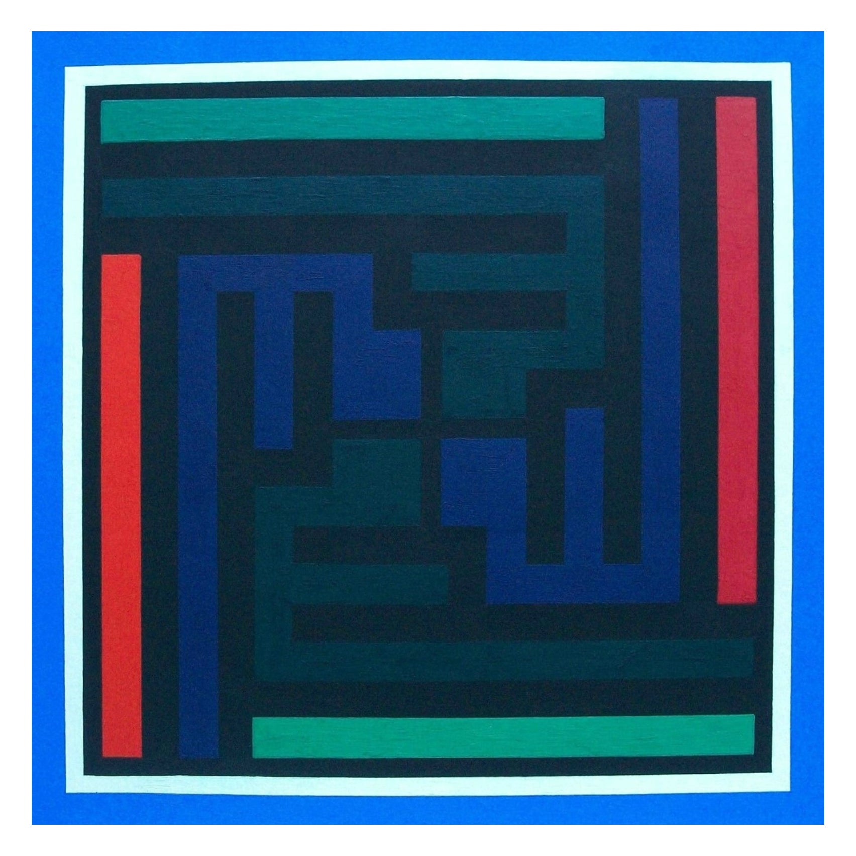 Muin Hasan,  'Allah', Mid-Century Gouache Painting on Paper, Unframed, C.1977 For Sale