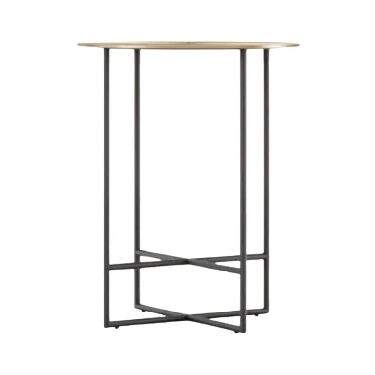 Tall Inside Side Table with Wooden Top by Domkapa