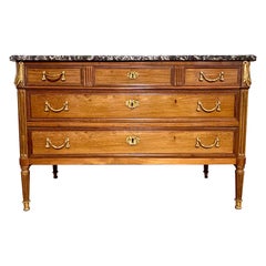 Commode Louis 16 in Native Wood 19th Century