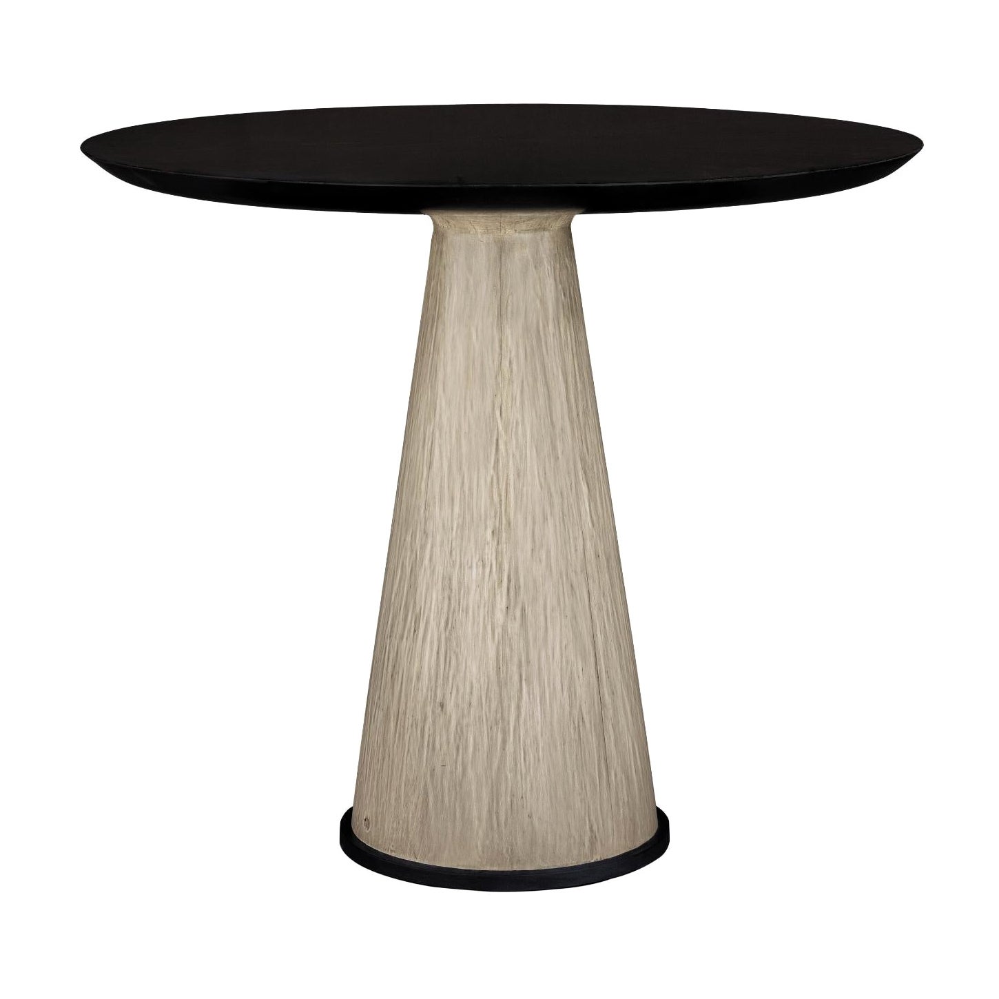 Table de salle à manger circulaire en bois avec base conique contrastée