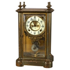 Antique Ansonia Crystal Regulator Mantle Clock Circa 1900