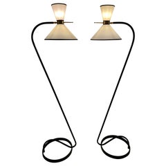 Vintage Pair of Floor Lamps by Lunel