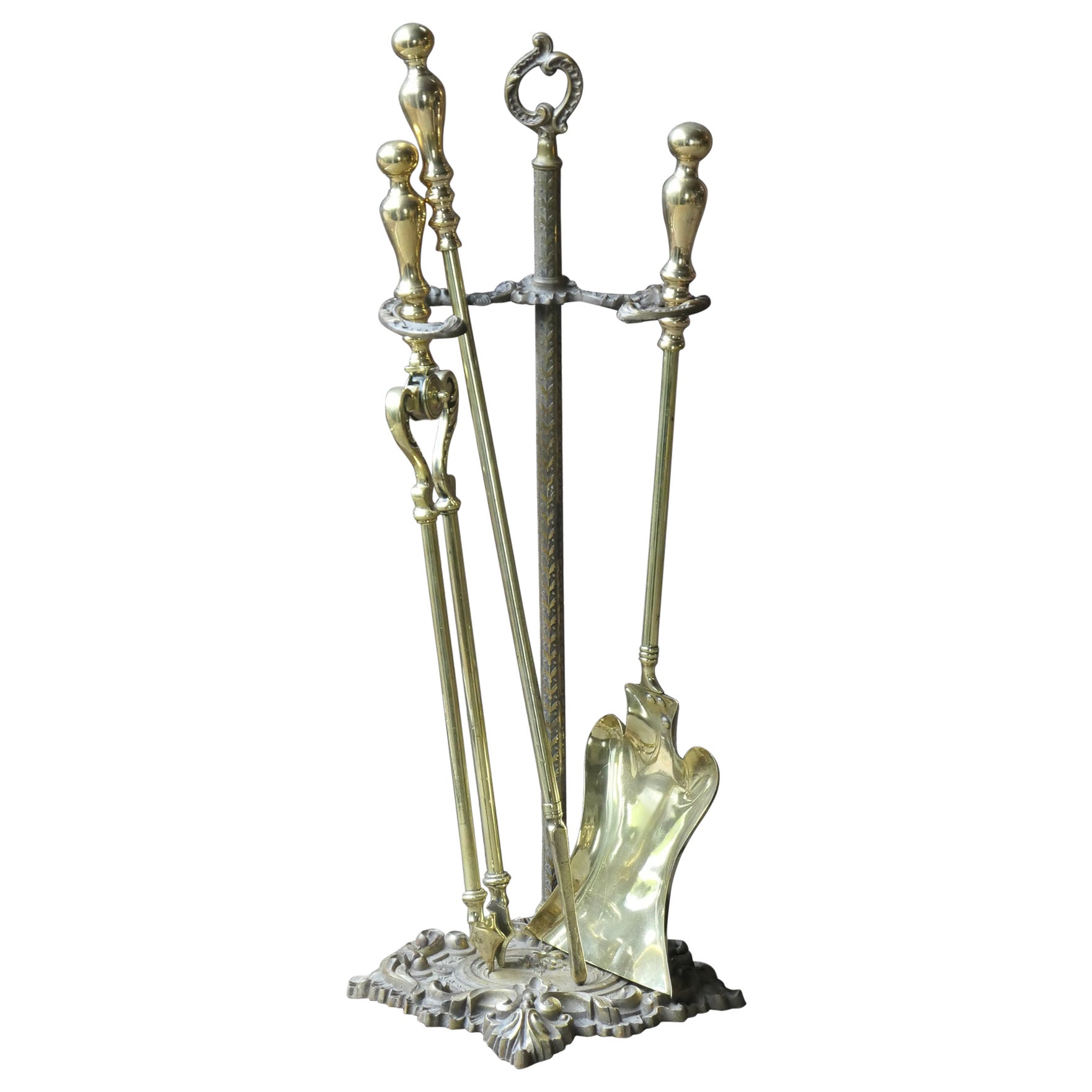 20th C. English Brass Art Nouveau/Arts & Crafts Companion Set