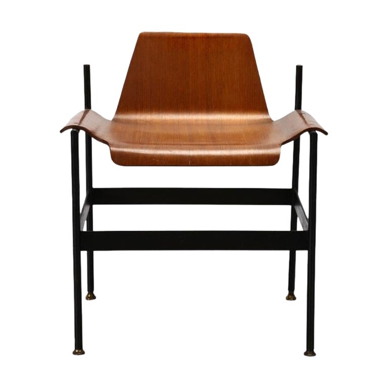 Teak Wood Chair by Eugenia Alberti Reggio & Rinaldo Scaioli, Mid-Century Modern For Sale