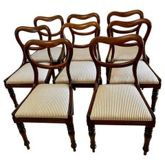 Set of 8 Antique Victorian Quality Mahogany Dining Chairs