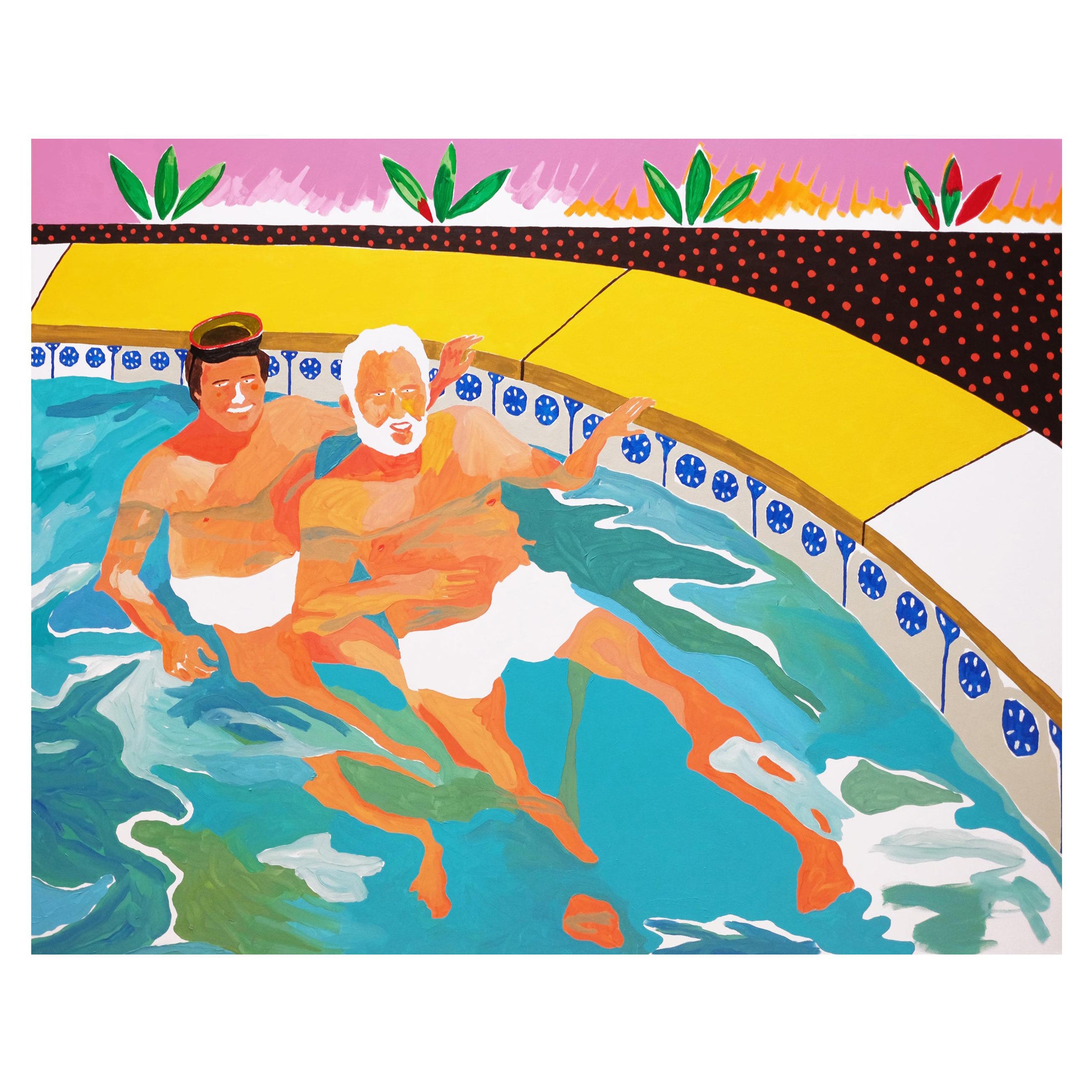 'When Good Neighbours Become Good Friends' Painting by Alan Fears Pop Art For Sale