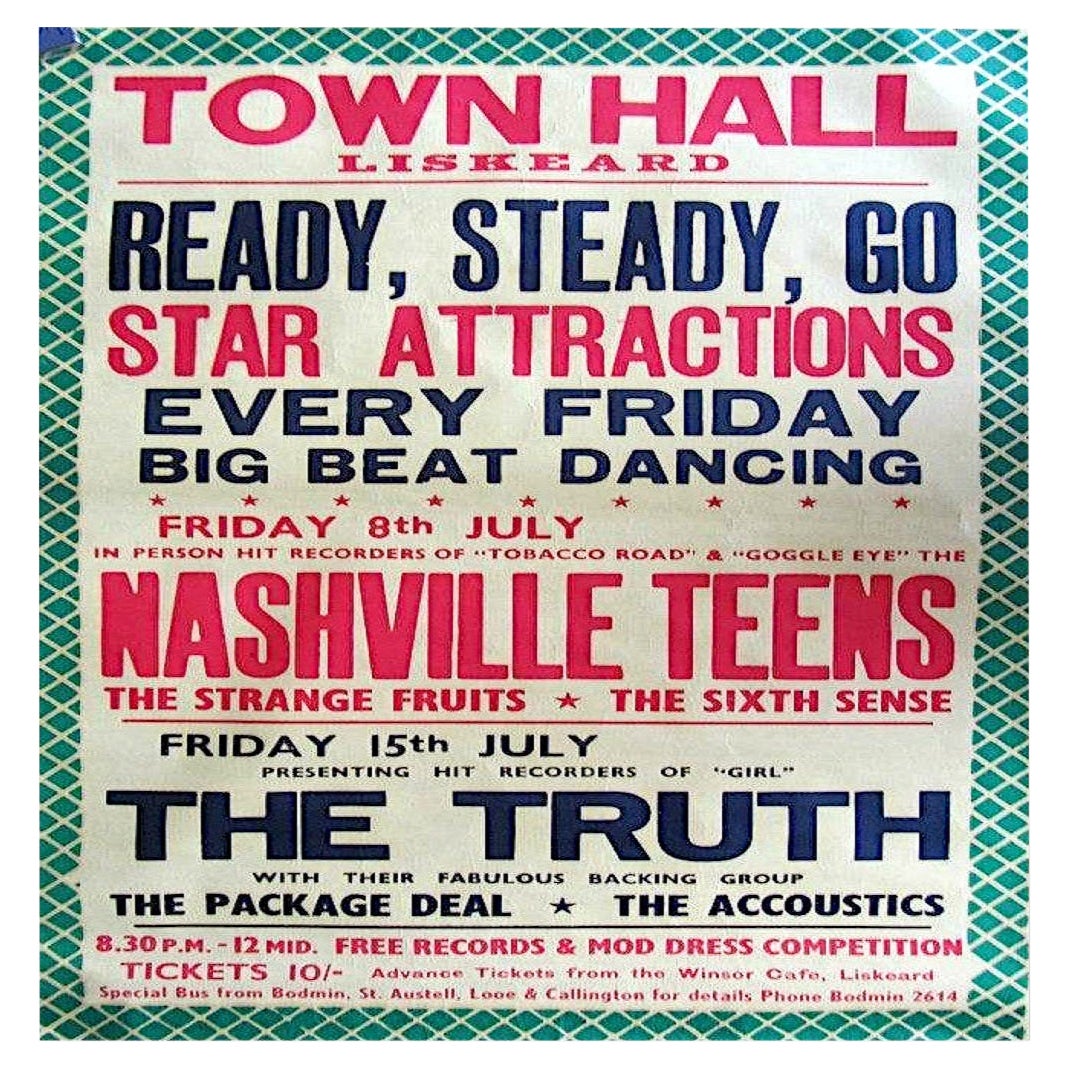 Nashville Teens Original 1966 Music Poster For Sale