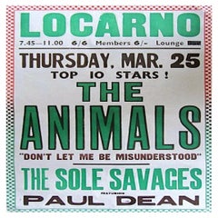 Vintage The Animals Original 1965 Music Poster