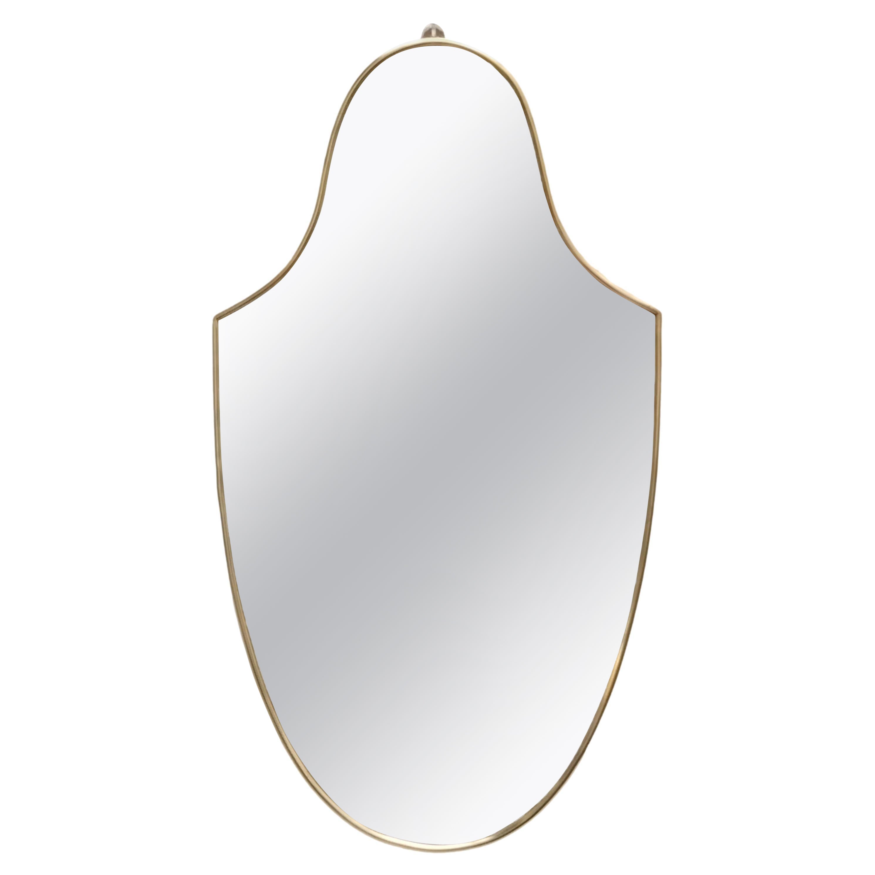 1950s Italian Brass Wall Mirror