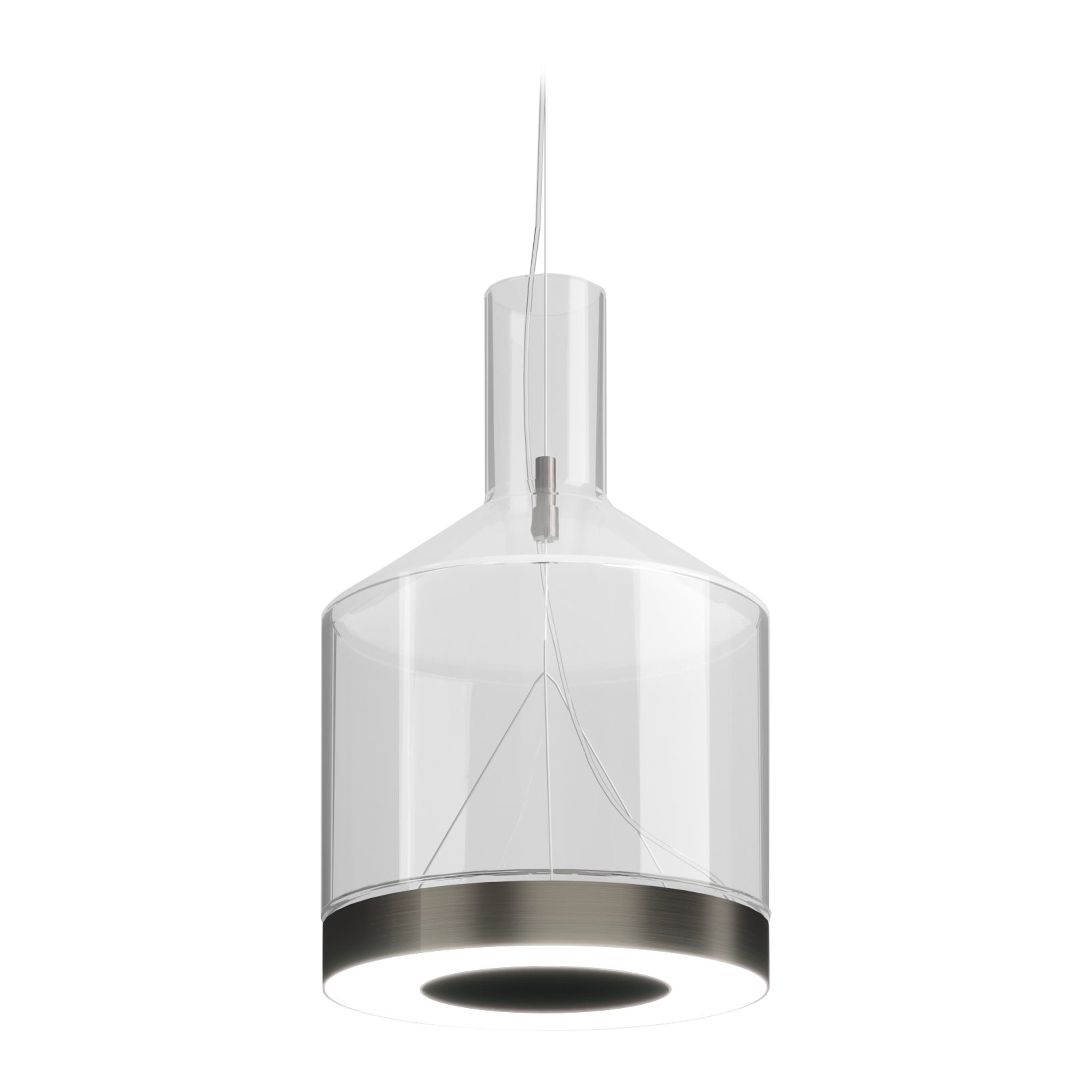 Vistosi Medea Pendant Light in Crystal Transparent Glass