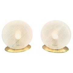 Pair of Benini Murano Table Lamps, Stamped, Italy 1960