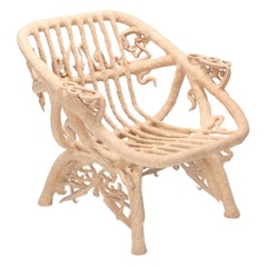 ''Goo Lounge Chair'' Wooden Chair with Ornamental Features, Schimmel & Schweikle