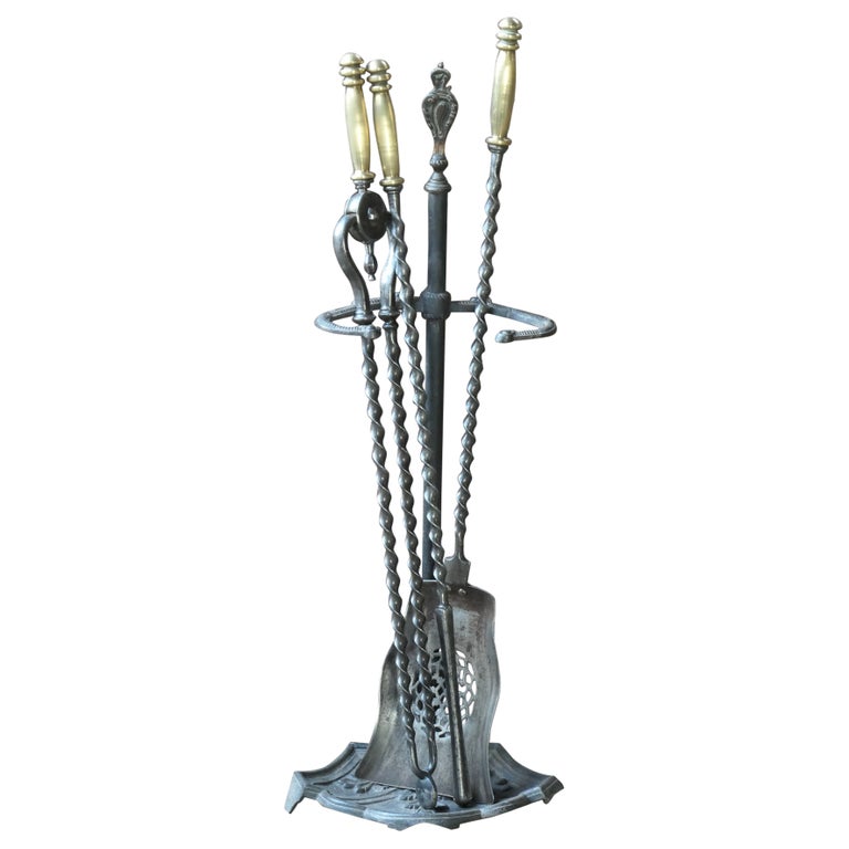 English Fire Companion Set, 18th 19th C For Sale at 1stDibs