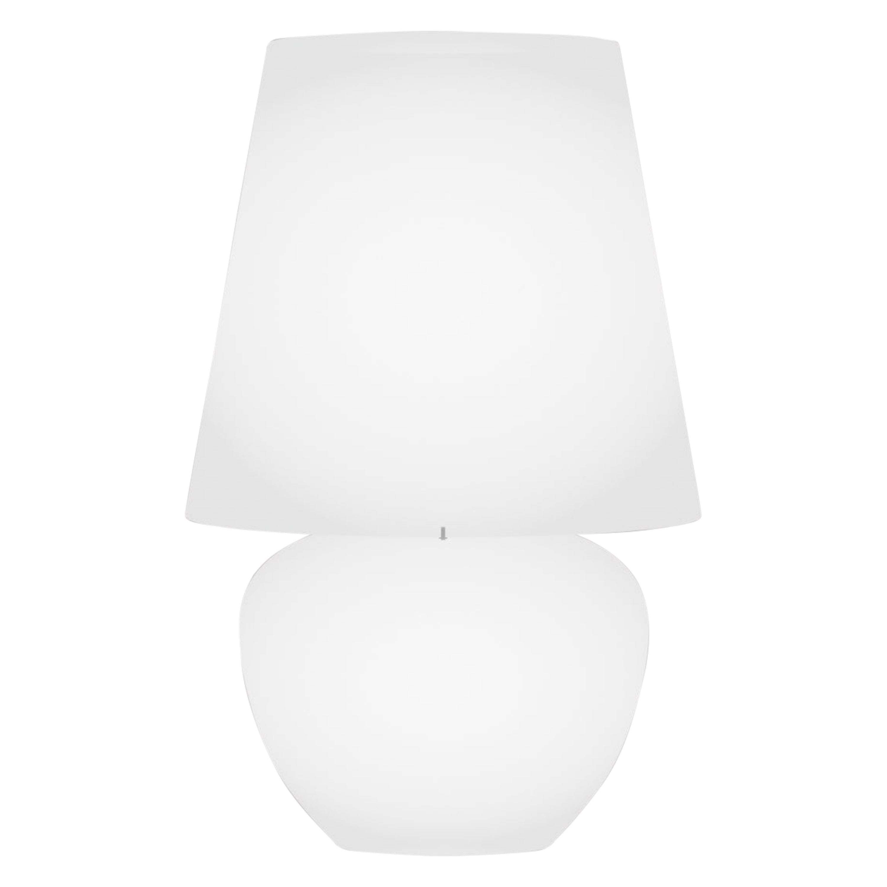 Vistosi Naxos Table Lamp MN in White Satin Glass Finish For Sale