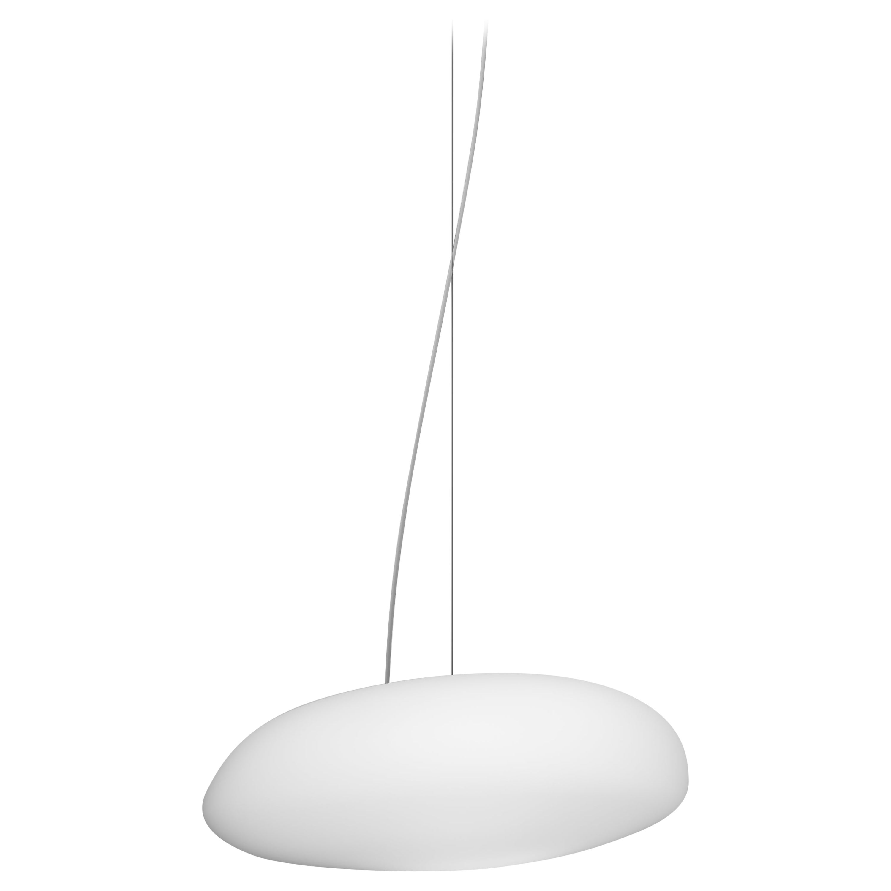 Vistosi Neochic Pendant Light M in White Satin Glass by Chiaramonte & Marin For Sale