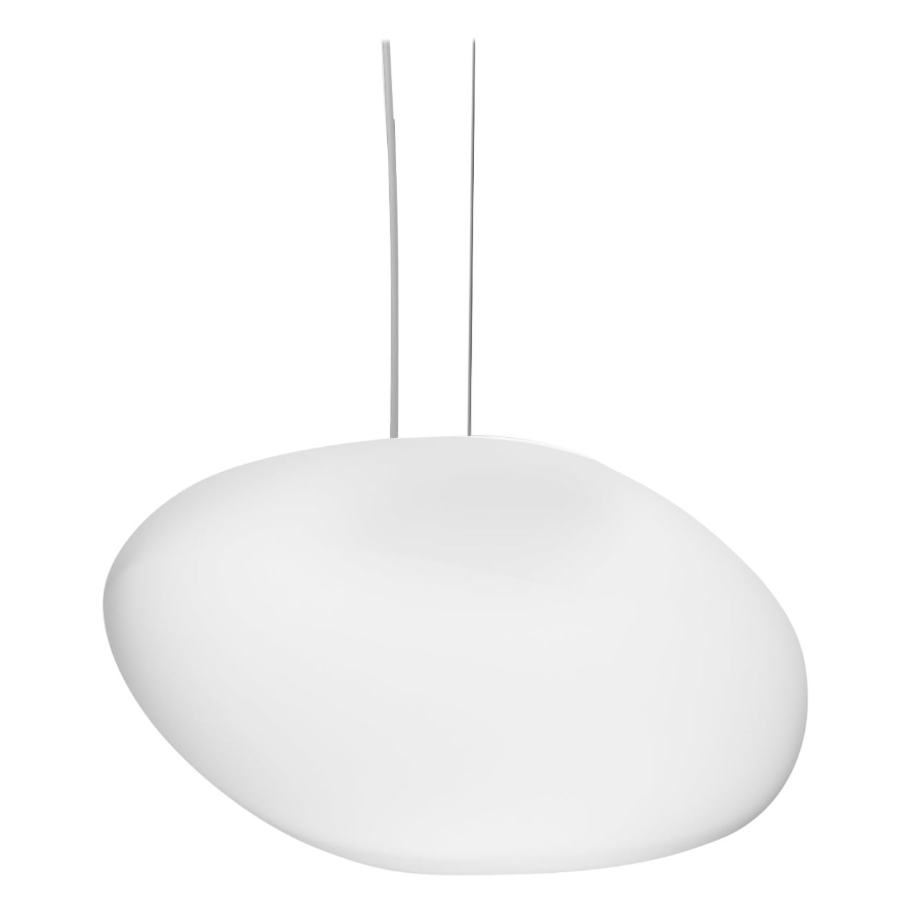 Vistosi Neochic Pendant Light P in White Satin Glass by Chiaramonte & Marin