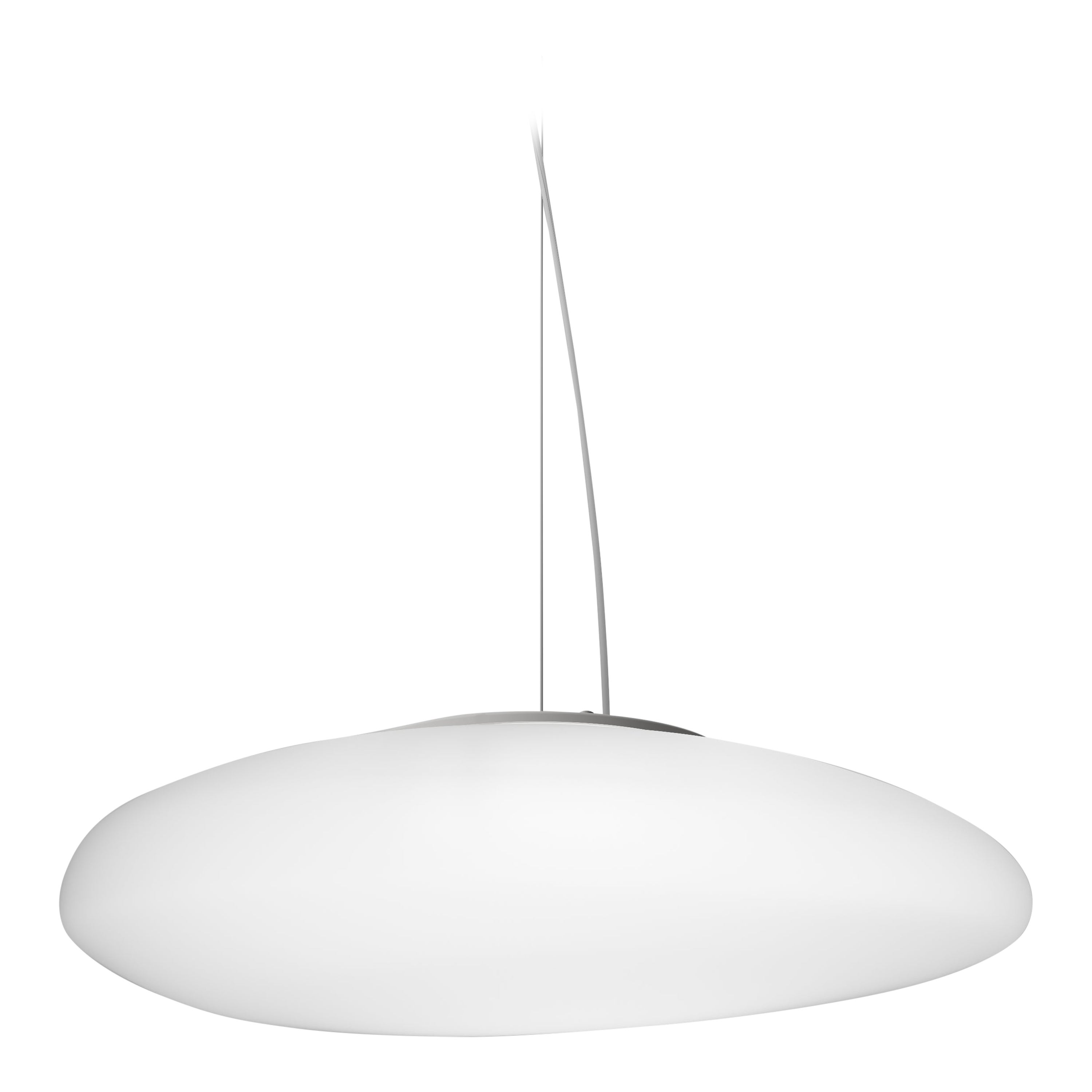 Vistosi Neochic Pendant Light R in White Satin Glass by Chiaramonte & Marin